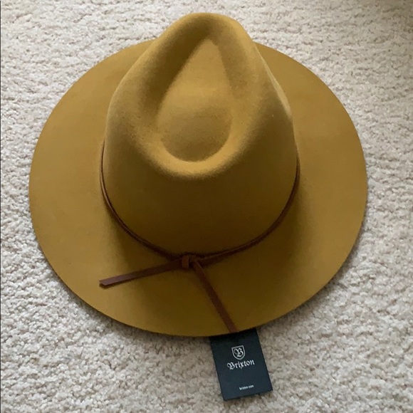 Brixton Mustard Color Fedora Hat 